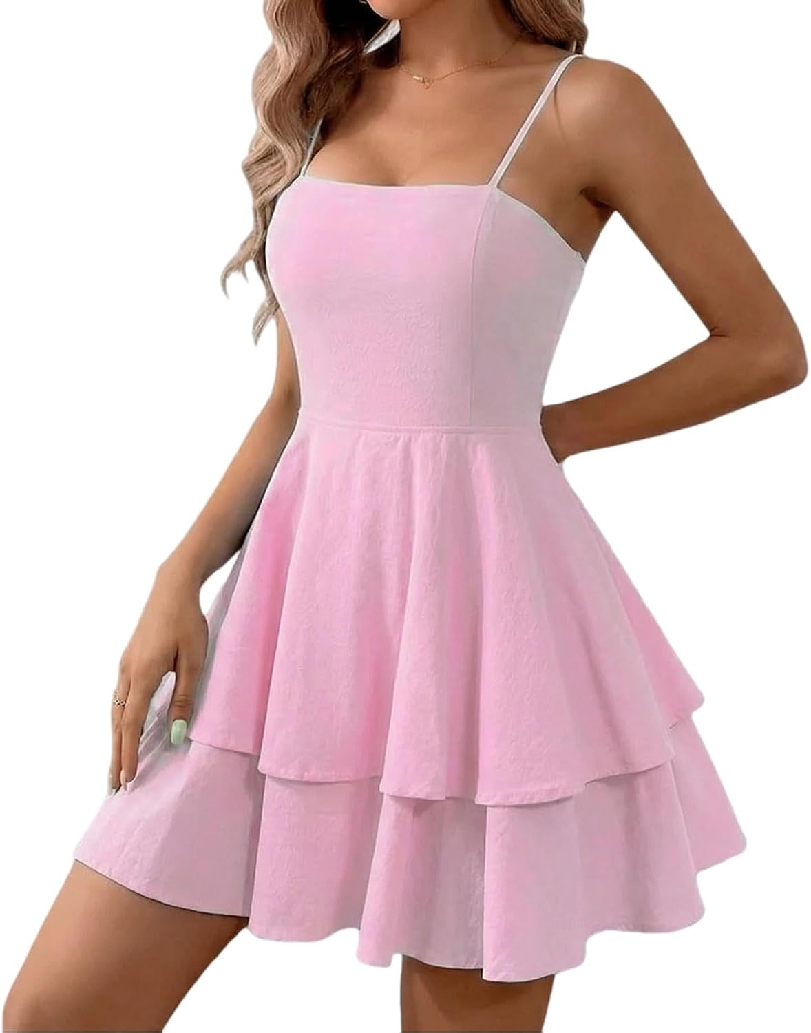 BNGD Women's Backless Bow Tie Spaghetti Strap Mini Dress Sexy Club Party Dresses