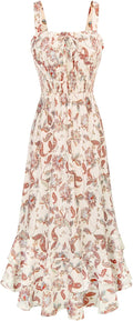 GRACE KARIN Women's 2026 Summer Floral Boho Dresses | Square Neck Strapped Swing A Line Sundress, Long Maxi Beach Dress Outfits, Sleeveless Hawaiian Trendy Fashion Clothes