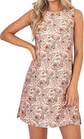 PRETTYGARDEN Women's Summer Floral Sundresses Sleeveless Mini Dress | Cute Short Dresses, Crew Neck, Paisley Print, Casual Formal Wear, Relaxed Fit, Elegant Party Outfits, Beach Vacation Clothes